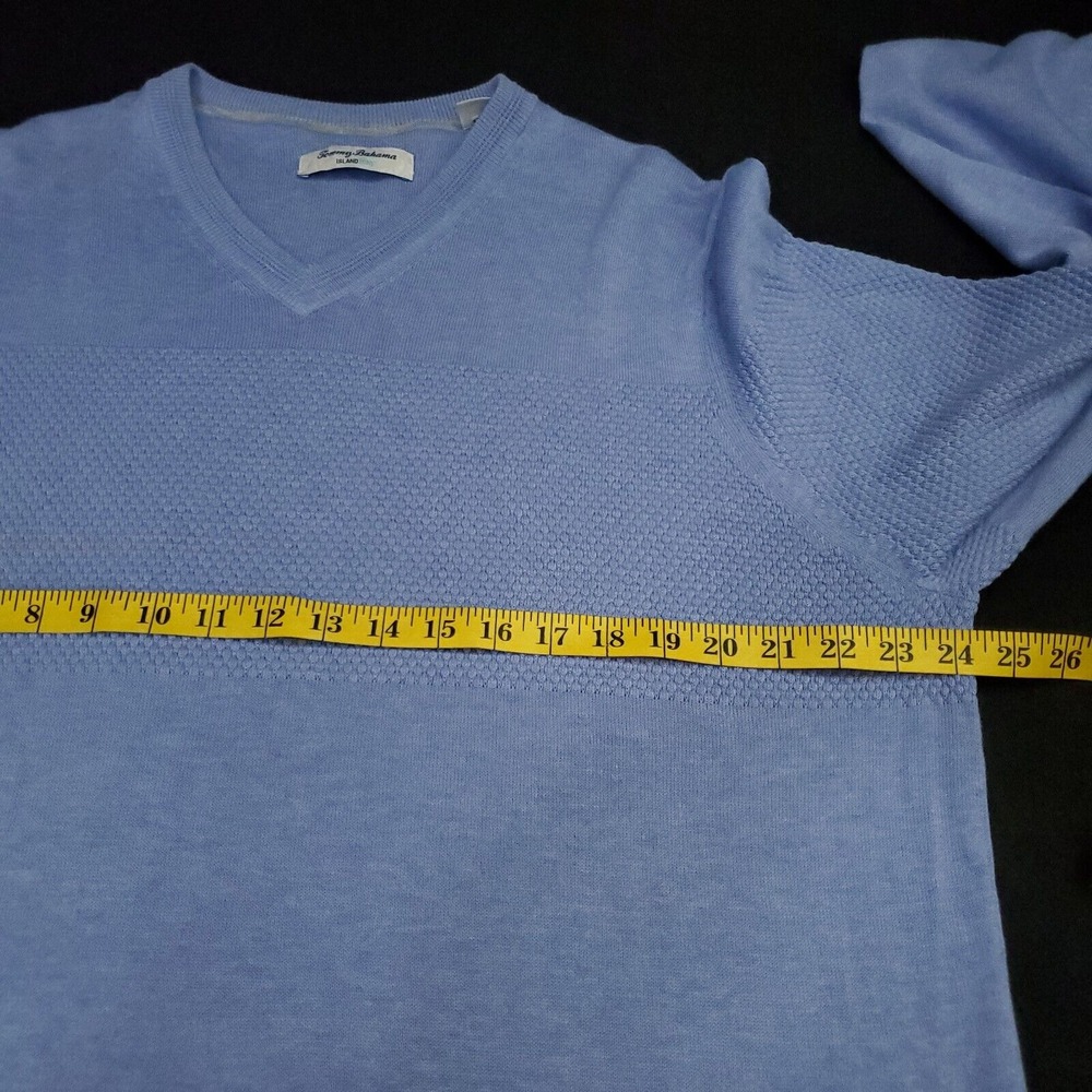 Tommy Bahama Sweater Mens XLarge Blue Island Zone V Neck Long‎ Sleeves Pullover - Picture 4 of 16